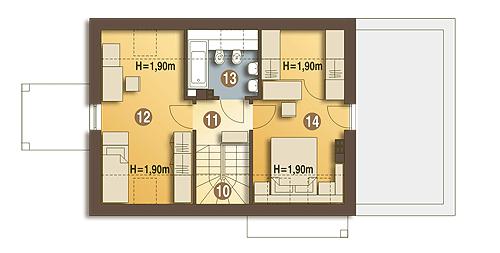 Rzut poddasza POW. 45,9 m²