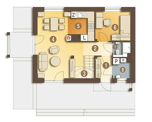 Rzut parteru POW. 47,1 m²