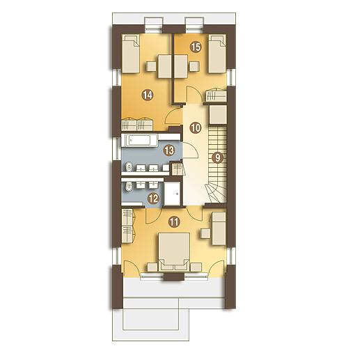 Rzut piętra POW. 61,4 m²