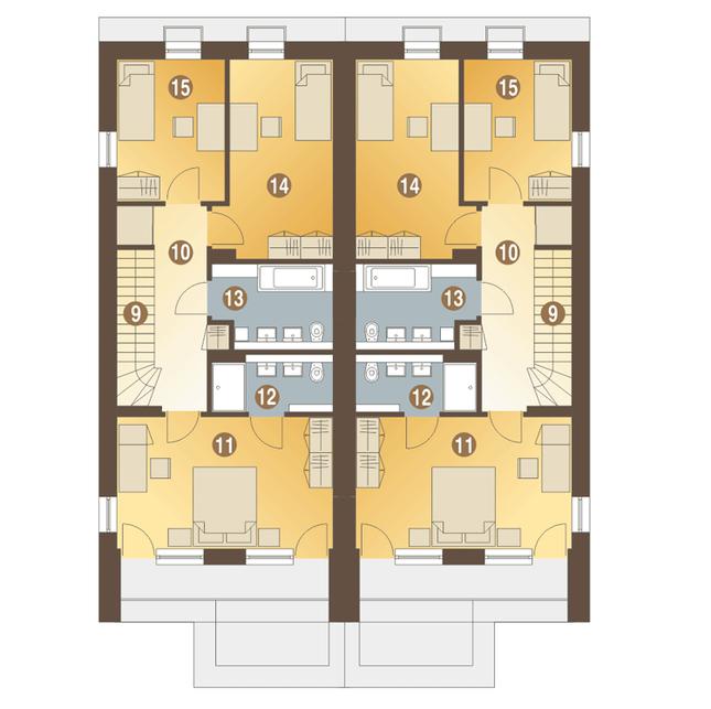 Rzut piętra POW. 61,4 m²