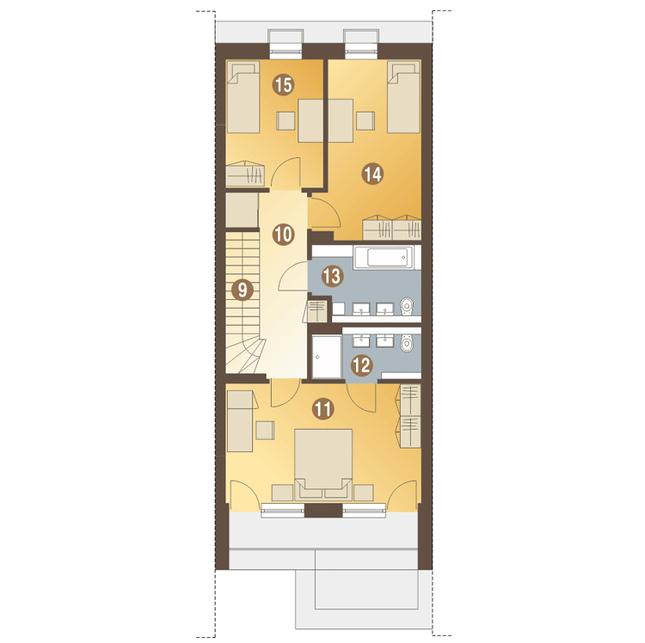 Rzut piętra POW. 61,4 m²