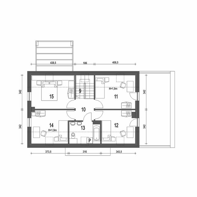 Rzut poddasza POW. 66,7 m²