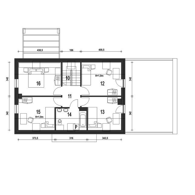 Rzut poddasza POW. 66,7 m²