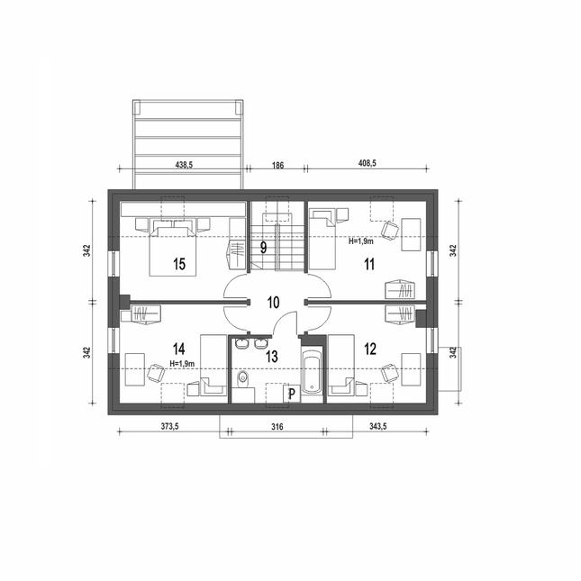 Rzut poddasza POW. 66,7 m²
