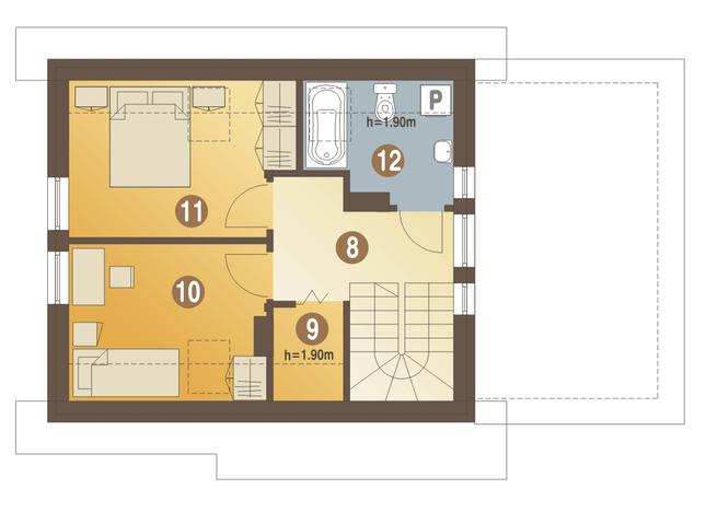 Rzut poddasza POW. 36,6 m²