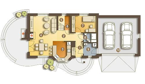Rzut parteru POW. 99,2 m²