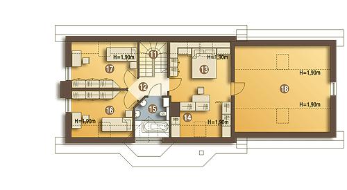 Rzut poddasza POW. 97,5 m²