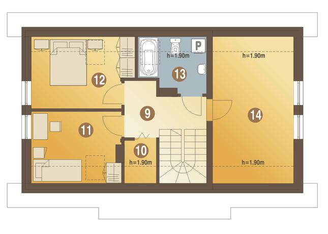 Rzut poddasza POW. 56,0 m²