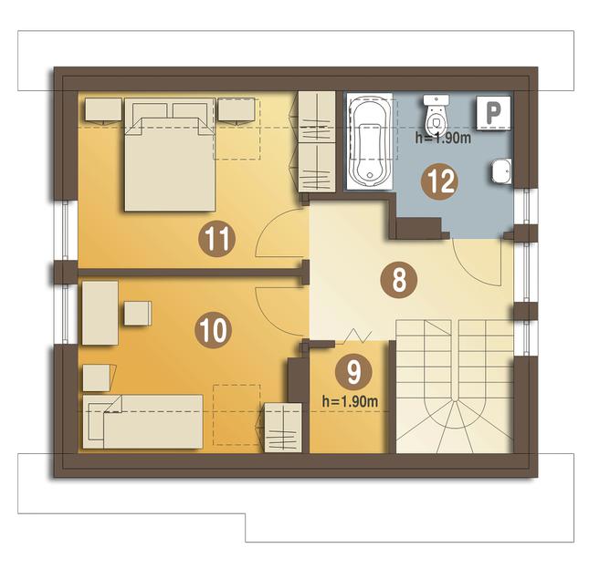 Rzut poddasza POW. 36,4 m²