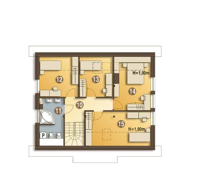 Rzut poddasza POW. 80,3 m²