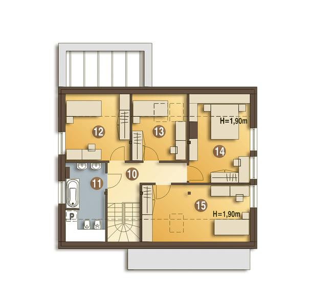 Rzut poddasza POW. 80,4 m²