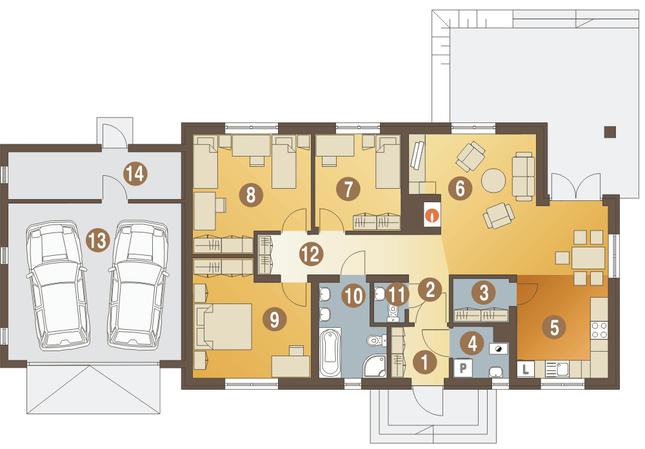 Rzut parteru POW. 140,6 m²
