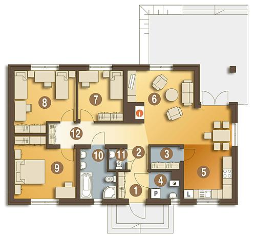 Rzut parteru POW. 99,6 m²