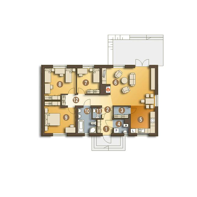 Rzut parteru POW. 105,3 m²