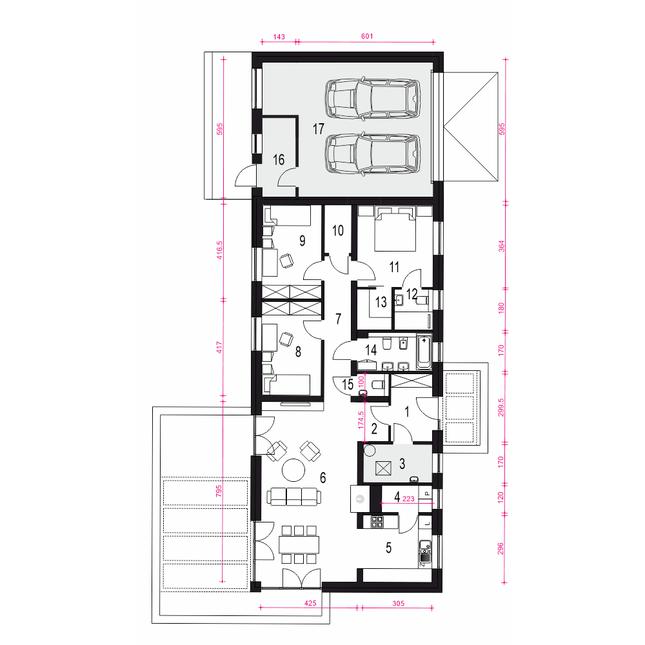 Rzut parteru POW. 159,3 m²