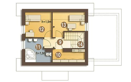 Rzut poddasza POW. 37,3 m²