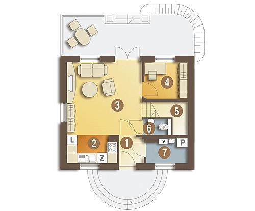 Rzut parteru POW. 41,0 m²