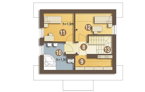 Rzut poddasza POW. 37,2 m²