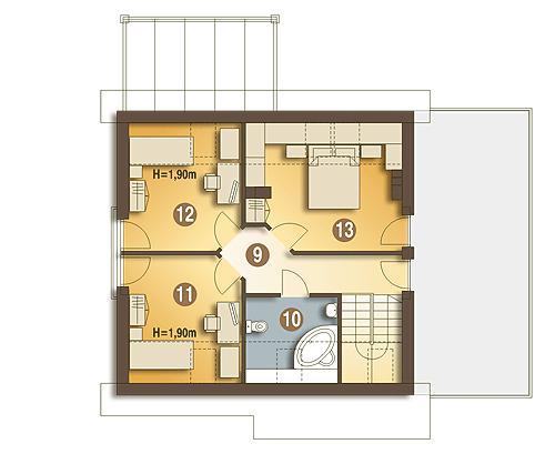 Rzut poddasza POW. 60,3 m²