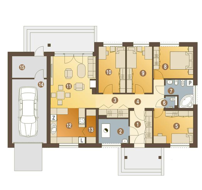 Rzut parteru POW. 139,0 m²