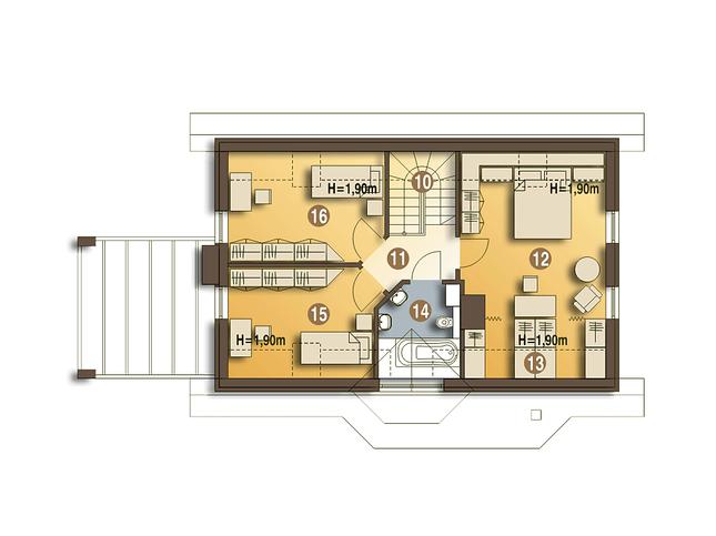 Rzut poddasza POW. 61,3 m²