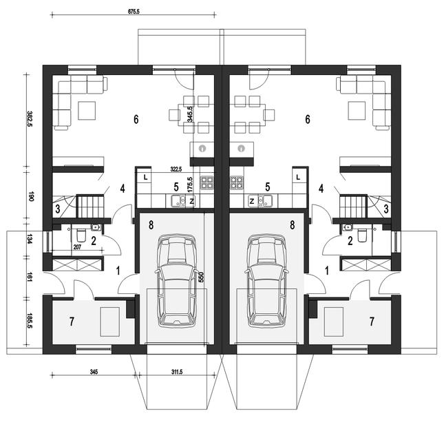 Rzut parteru POW. 71,2 m²