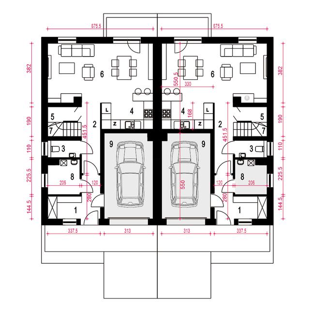 Rzut parteru POW. 71,0 m²