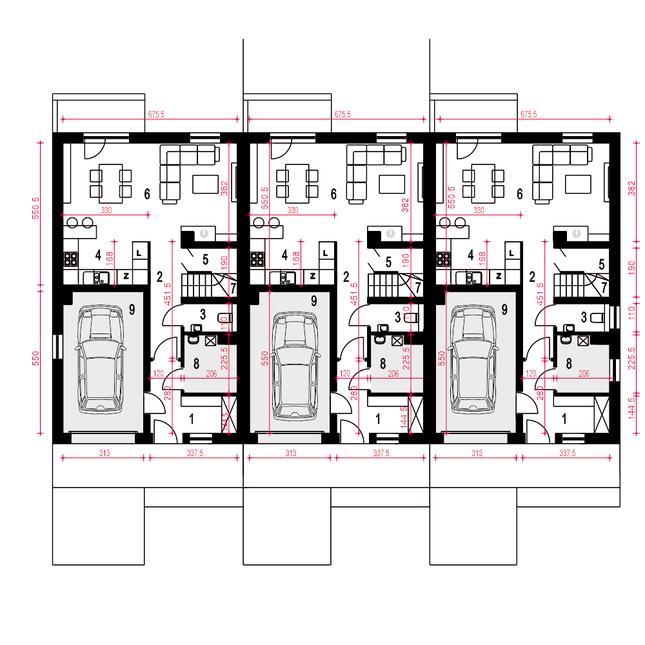 Rzut parteru POW. 71,0 m²