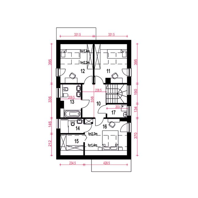 Rzut poddasza POW. 66,9 m²