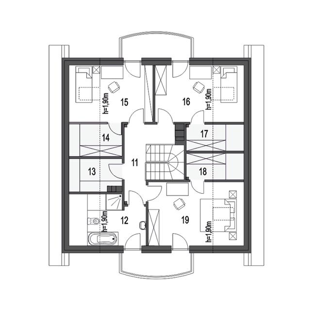 Rzut poddasza POW. 86,0 m²