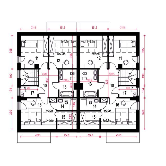 Rzut poddasza POW. 66,9 m²
