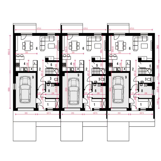 Rzut parteru POW. 71,0 m²