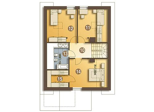 Rzut poddasza POW. 65,5 m²
