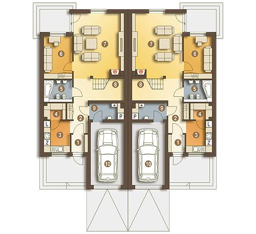 Rzut parteru POW. 91,5 m²