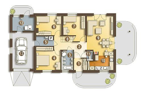 Rzut parteru POW. 121,1 m²