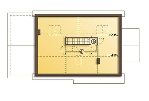 Rzut poddasza POW. 33,6 m²