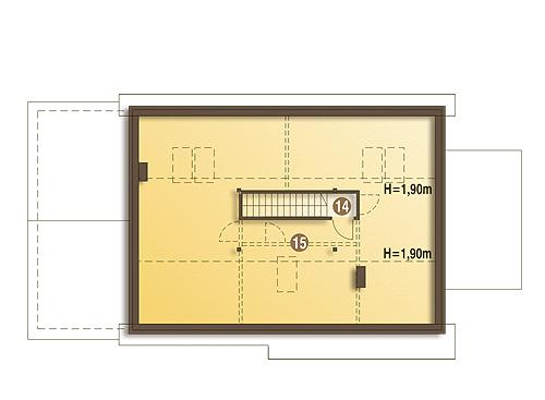 Rzut poddasza POW. 35,8 m²