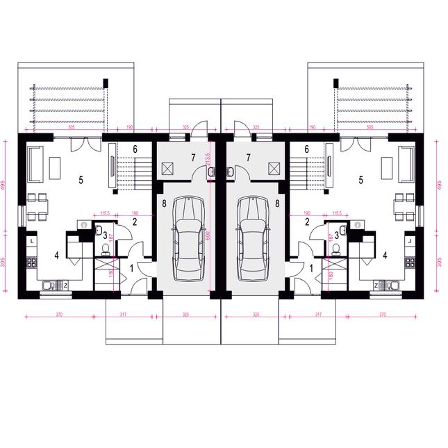 Rzut parteru POW. 81,2 m²
