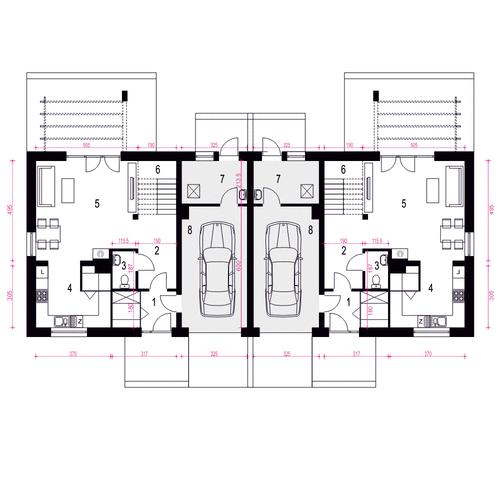 Rzut parteru POW. 81,2 m²