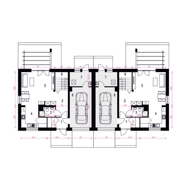 Rzut parteru POW. 81,2 m²