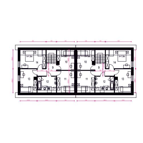 Rzut poddasza POW. 75,7 m²