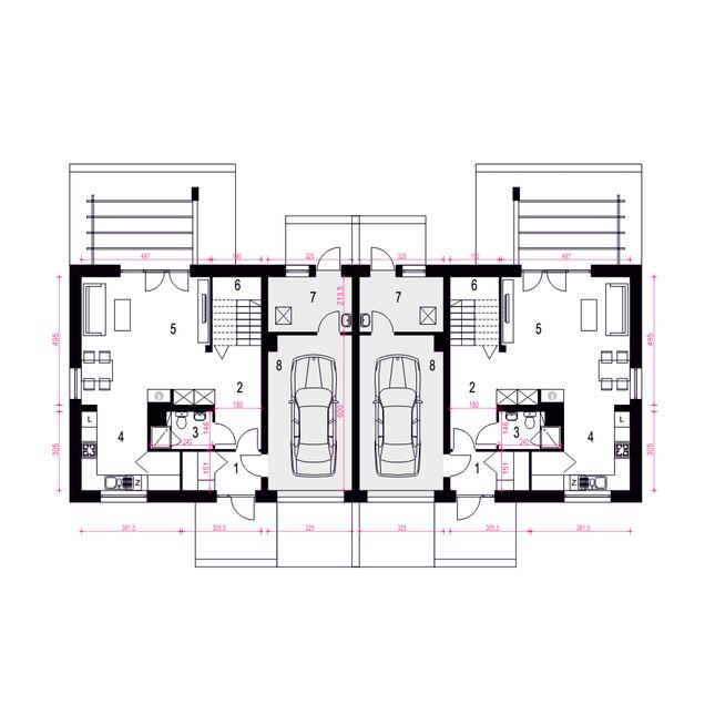 Rzut parteru POW. 81,2 m²
