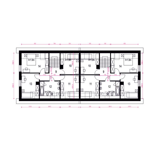 Rzut poddasza POW. 75,7 m²