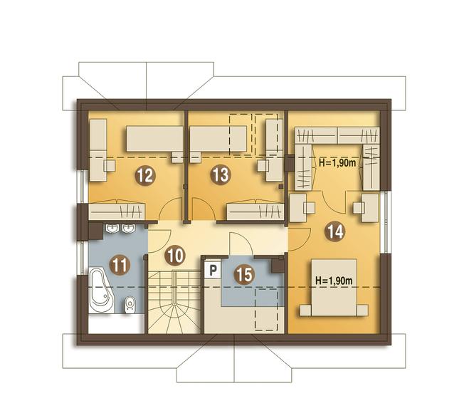 Rzut poddasza POW. 71,8 m²