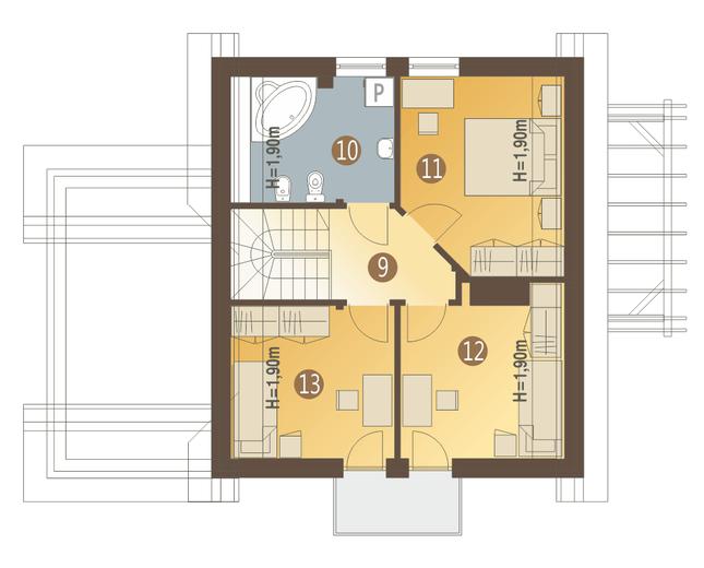 Rzut poddasza POW. 47,6 m²