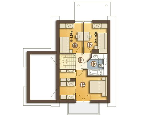 Rzut poddasza POW. 51,9 m²