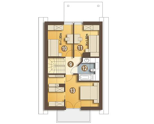 Rzut poddasza POW. 51,7 m²