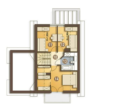 Rzut poddasza POW. 51,9 m²
