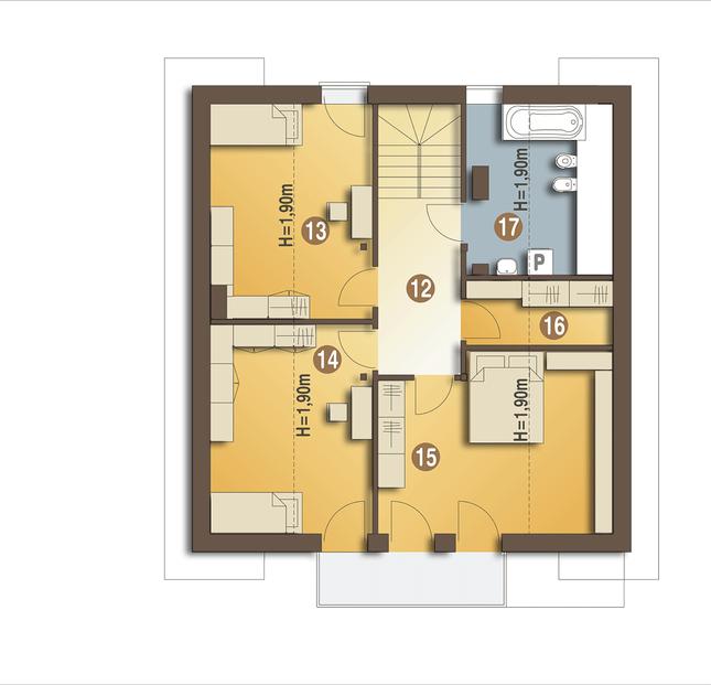 Rzut poddasza POW. 73,7 m²