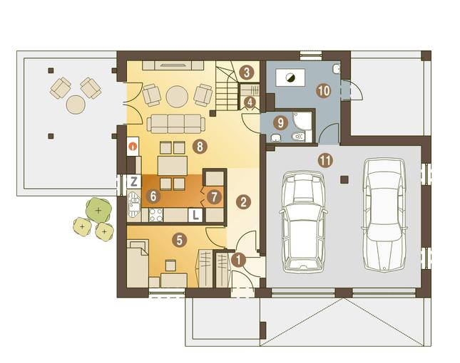 Rzut parteru POW. 94,8 m²